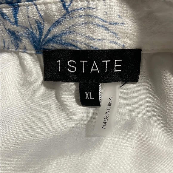 1. STATE White and Blue Resort wear Sundress Floral Dress - Picture 7 of 8